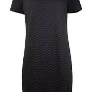 Calvin Klein Black Mini Textured Wave Knit Sheath Dress
